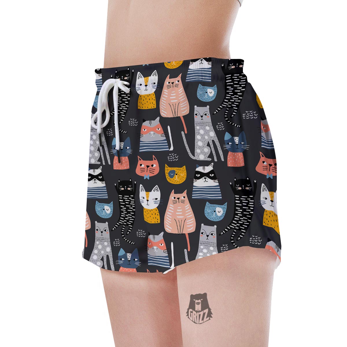 Cat Style Print Women's Shorts-grizzshop