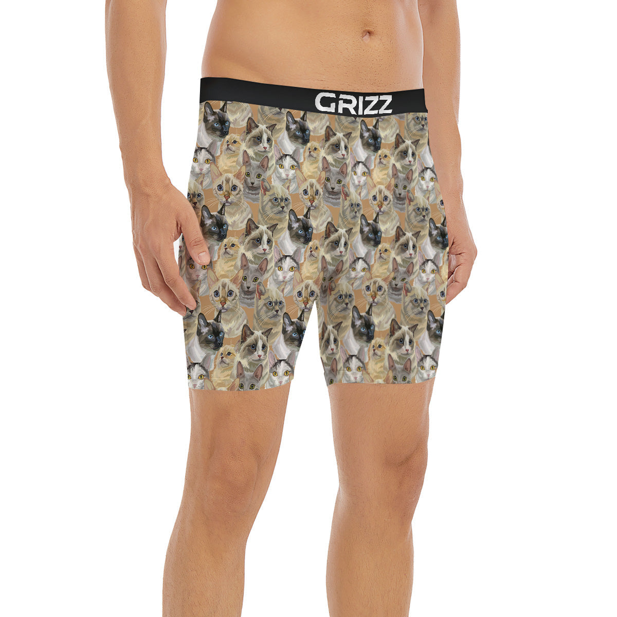 Cats Portrait Print Pattern Boxer Briefs-grizzshop