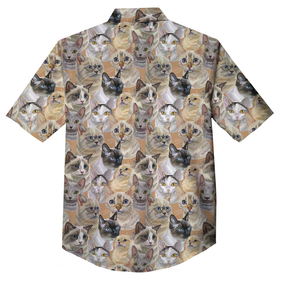 Cats Portrait Print Pattern Button Up Shirt-grizzshop