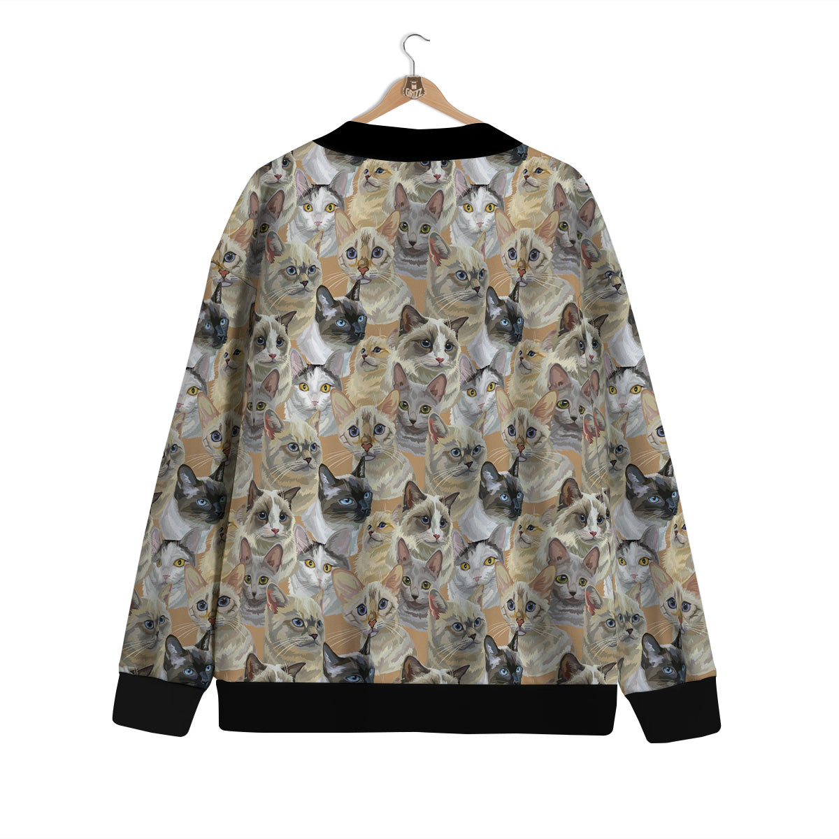 Cats Portrait Print Pattern Cardigan-grizzshop