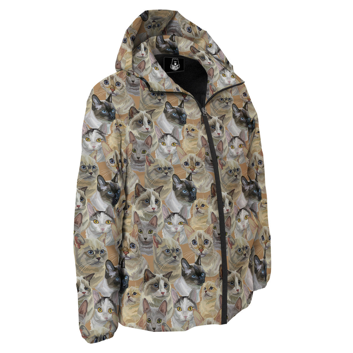 Cats Portrait Print Pattern Down Jacket-grizzshop