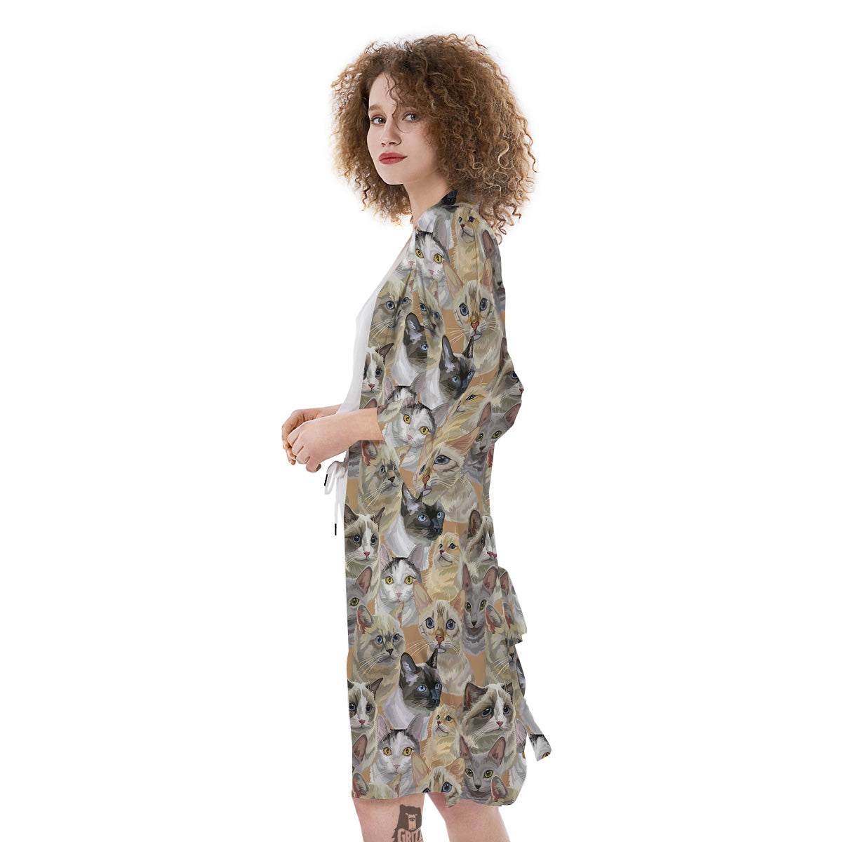 Cats Portrait Print Pattern Kimono-grizzshop