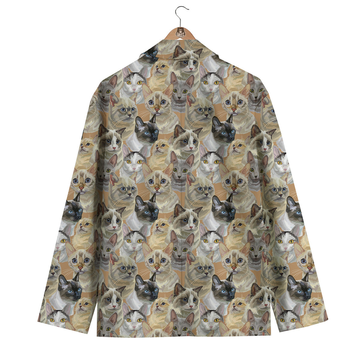 Cats Portrait Print Pattern Men's Blazer-grizzshop