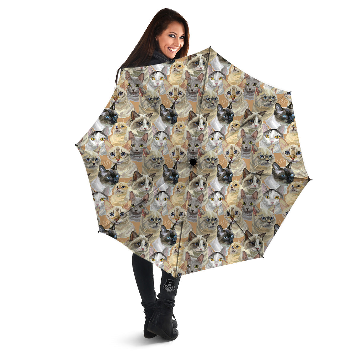 Cats Portrait Print Pattern Umbrella-grizzshop