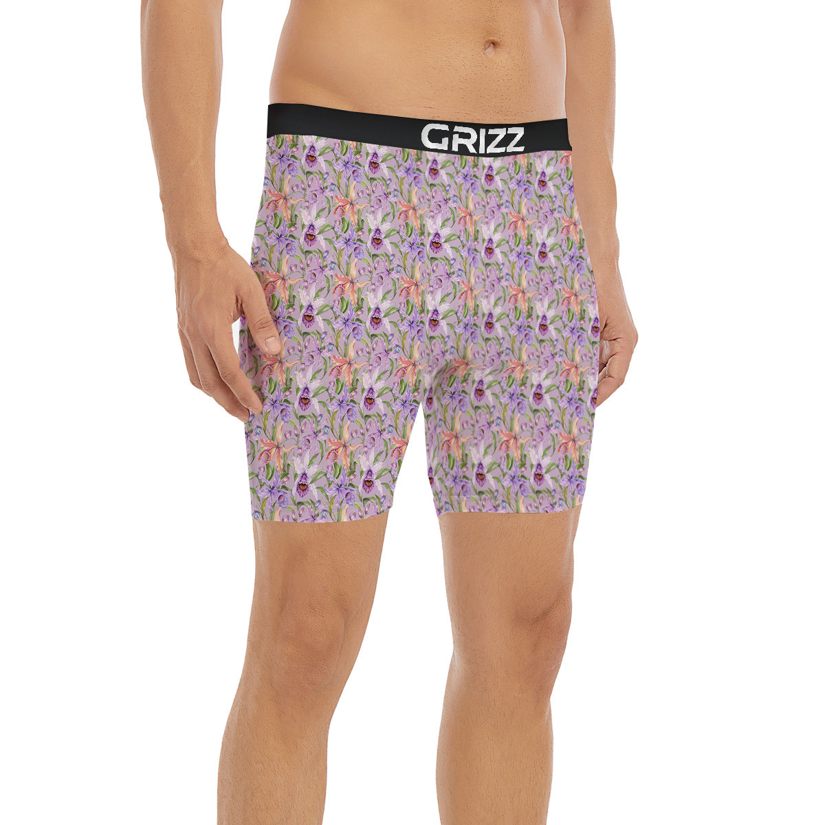 Cattleya Colorful Watercolor Print Boxer Briefs-grizzshop
