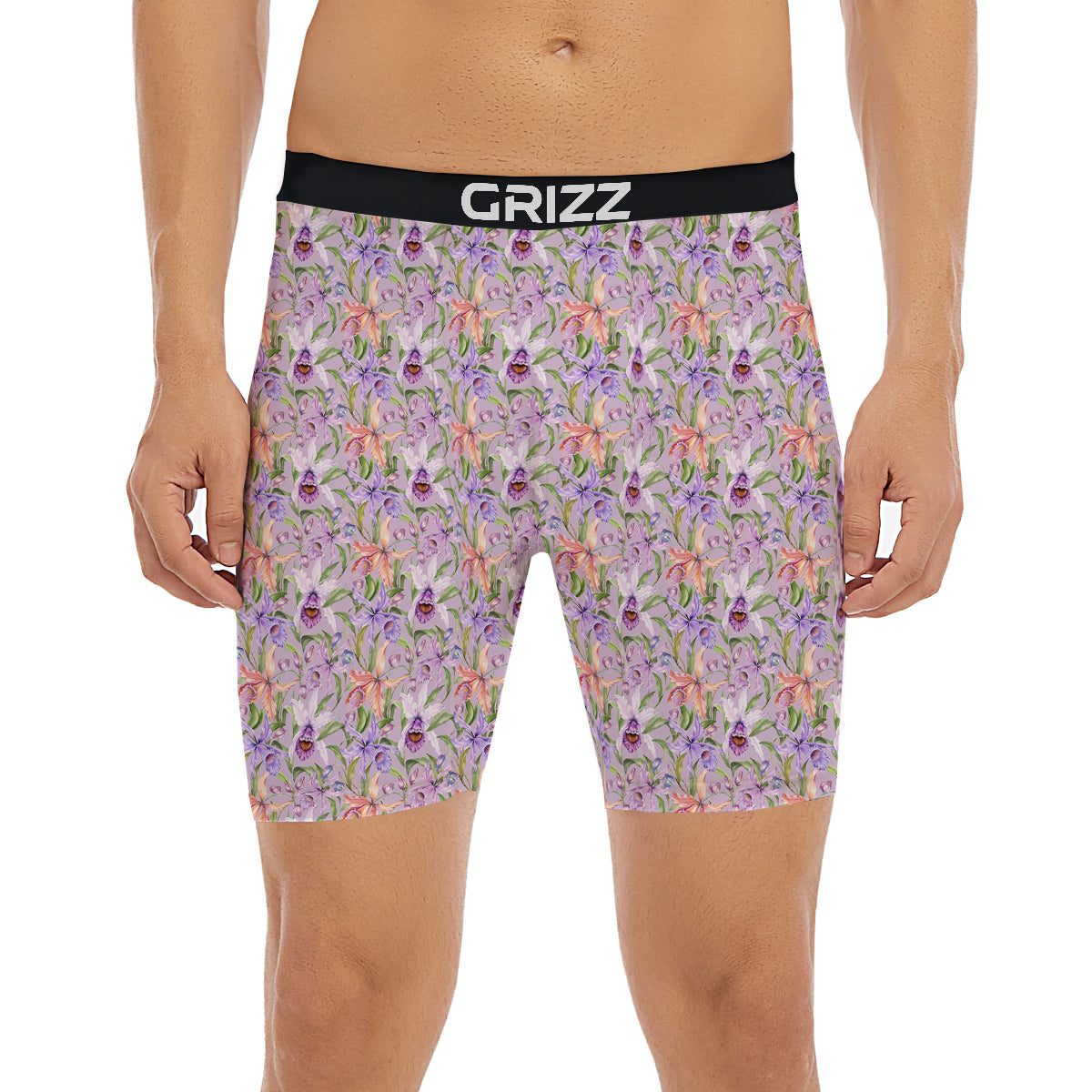 Cattleya Colorful Watercolor Print Boxer Briefs-grizzshop
