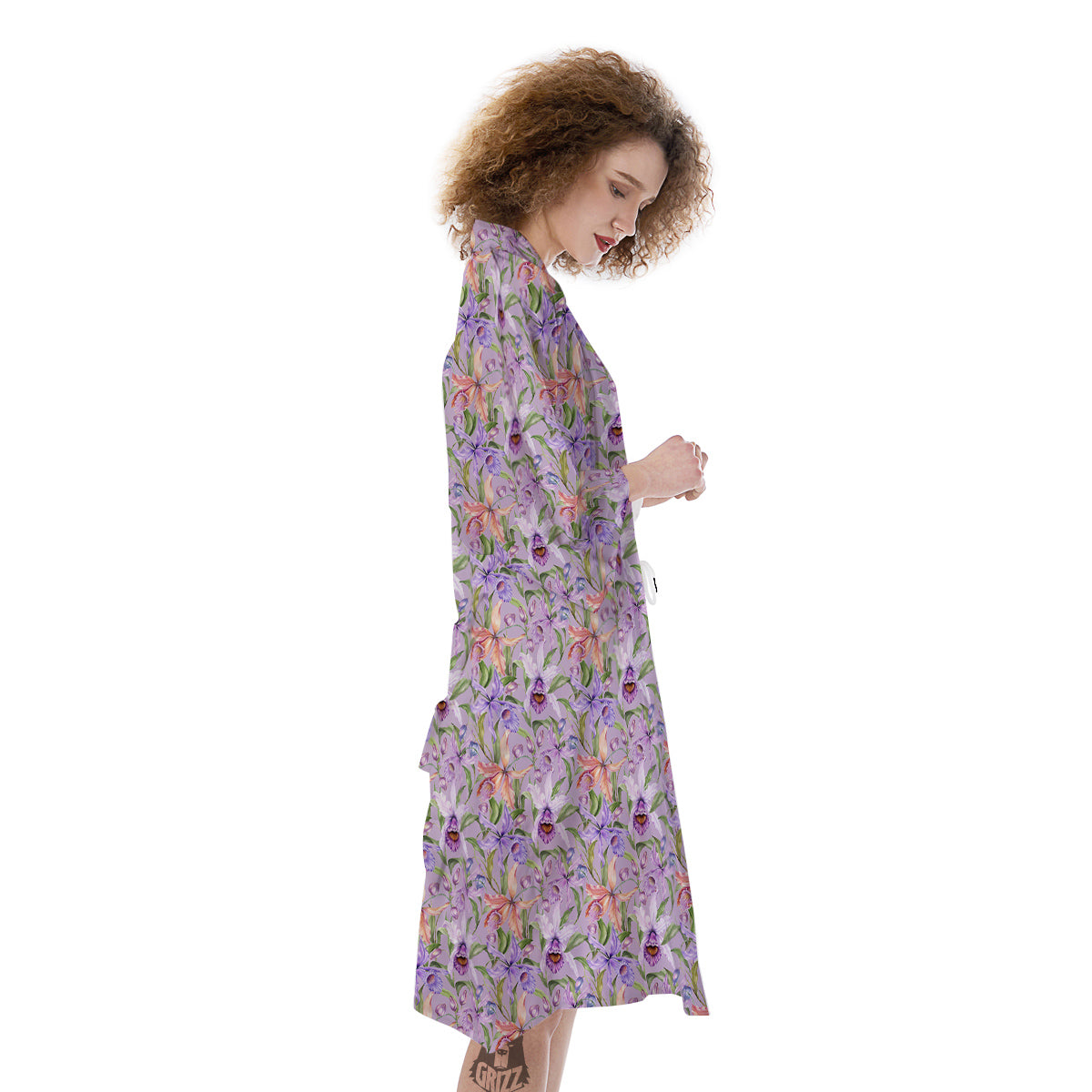 Cattleya Colorful Watercolor Print Kimono-grizzshop