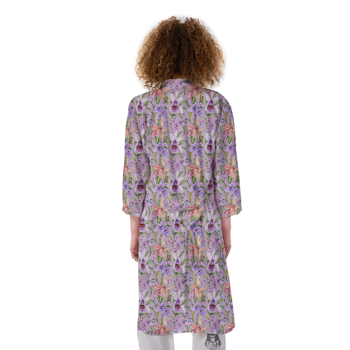 Cattleya Colorful Watercolor Print Kimono-grizzshop