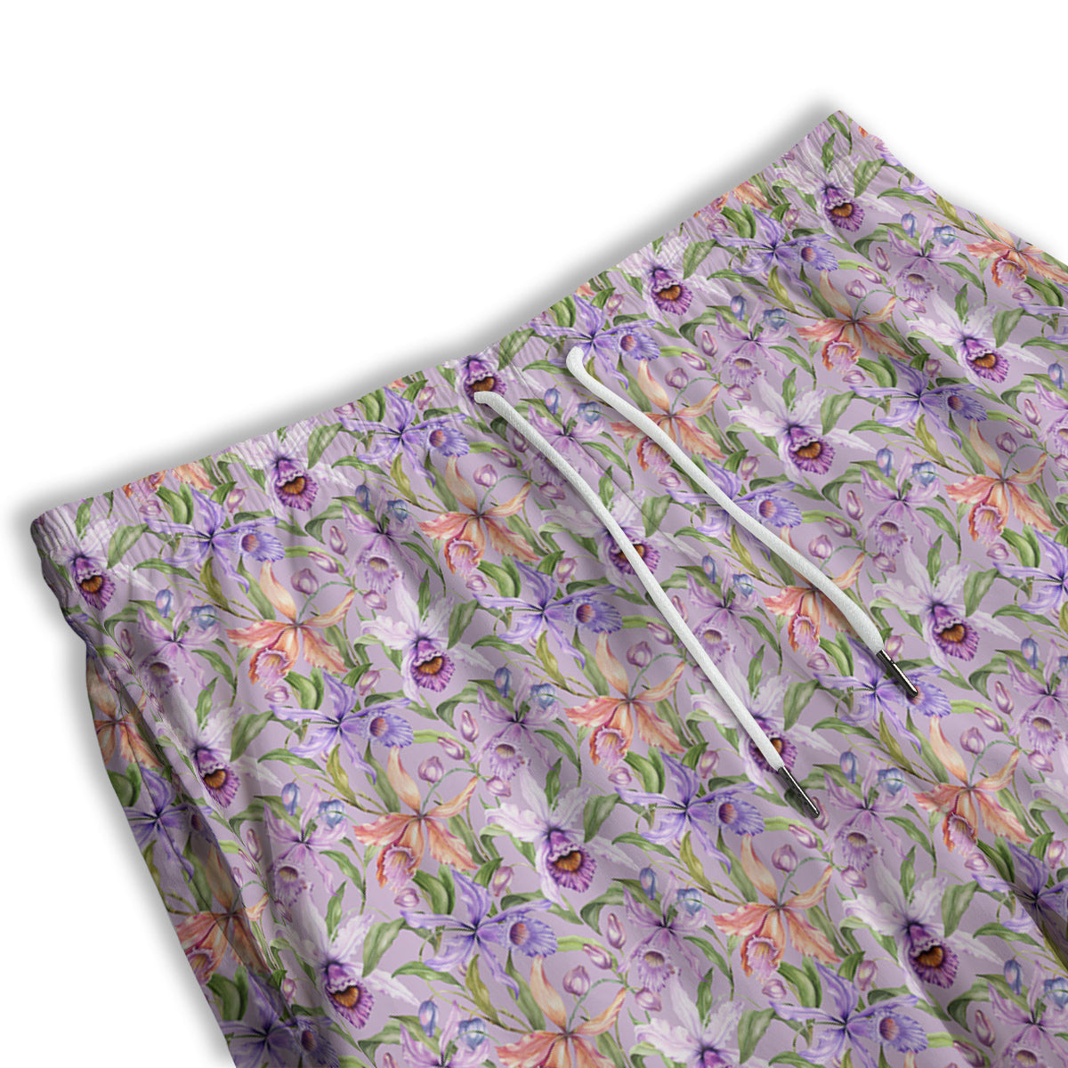 Cattleya Colorful Watercolor Print Men's Athletic Shorts