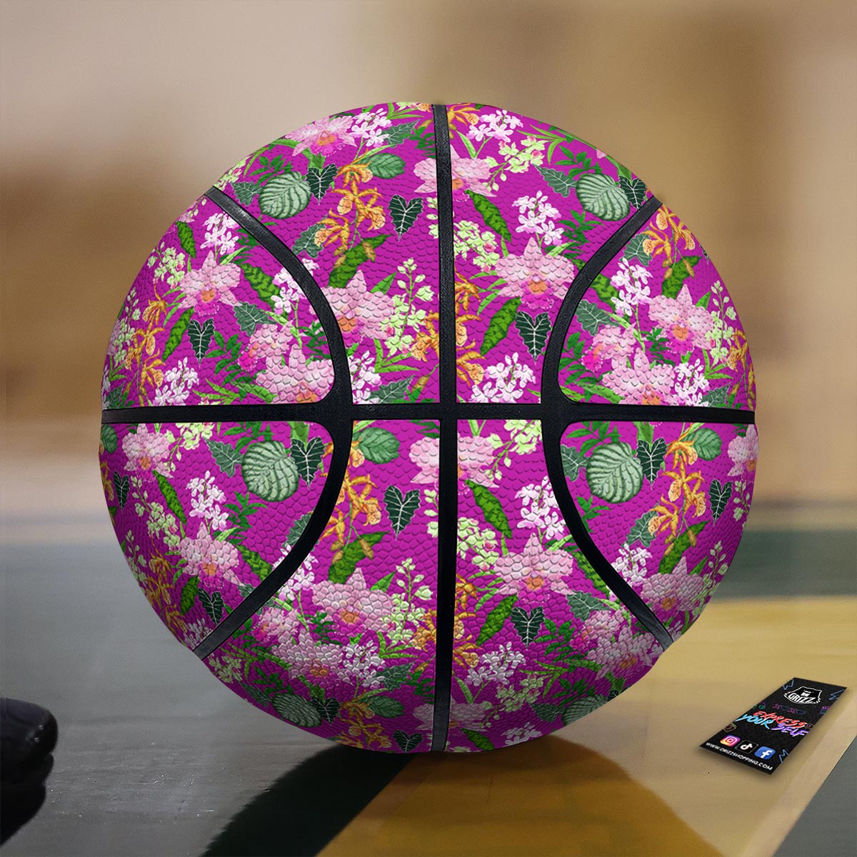 Cattleya Tropical Print Pattern Basketball
