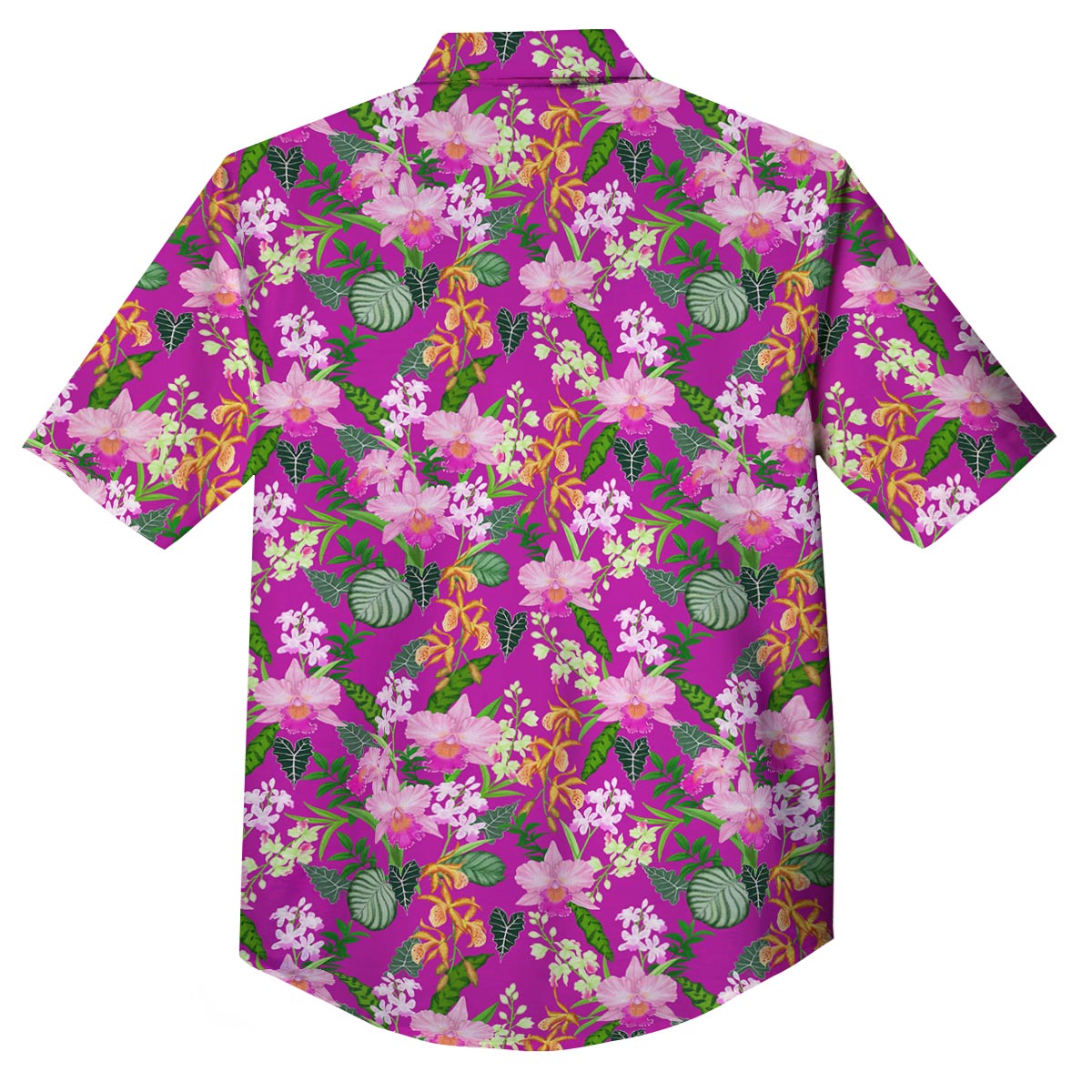 Cattleya Tropical Print Pattern Button Up Shirt-grizzshop