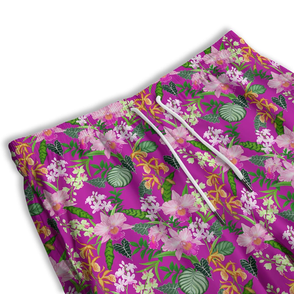 Cattleya Tropical Print Pattern Men's Athletic Shorts