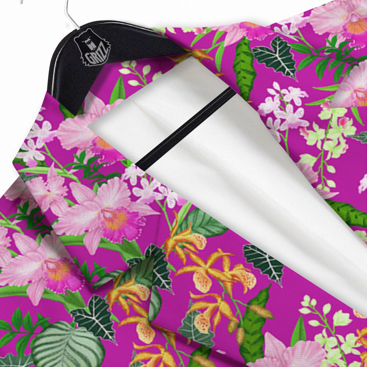Cattleya Tropical Print Pattern Men's Sport Coat-grizzshop