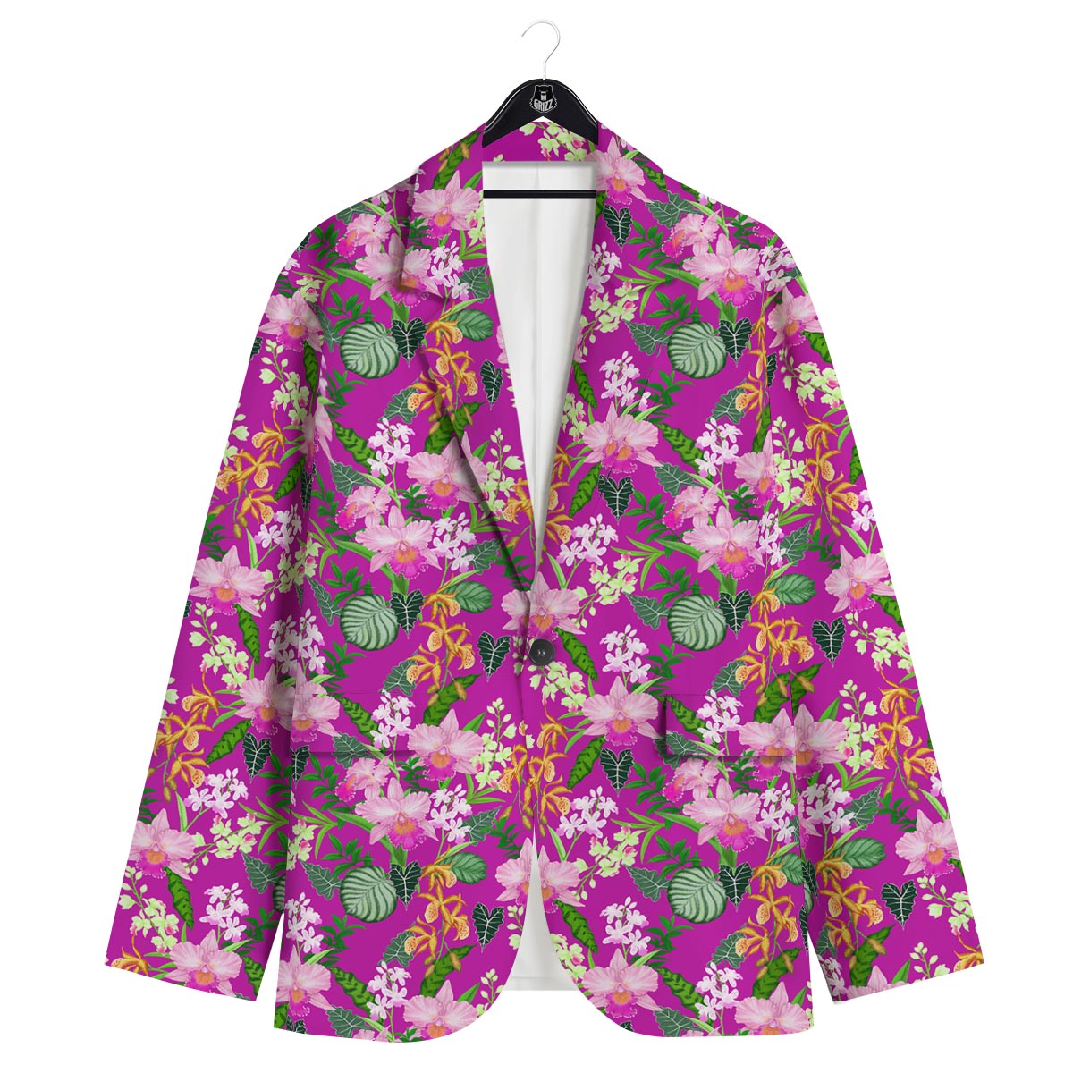 Cattleya Tropical Print Pattern Men's Sport Coat-grizzshop