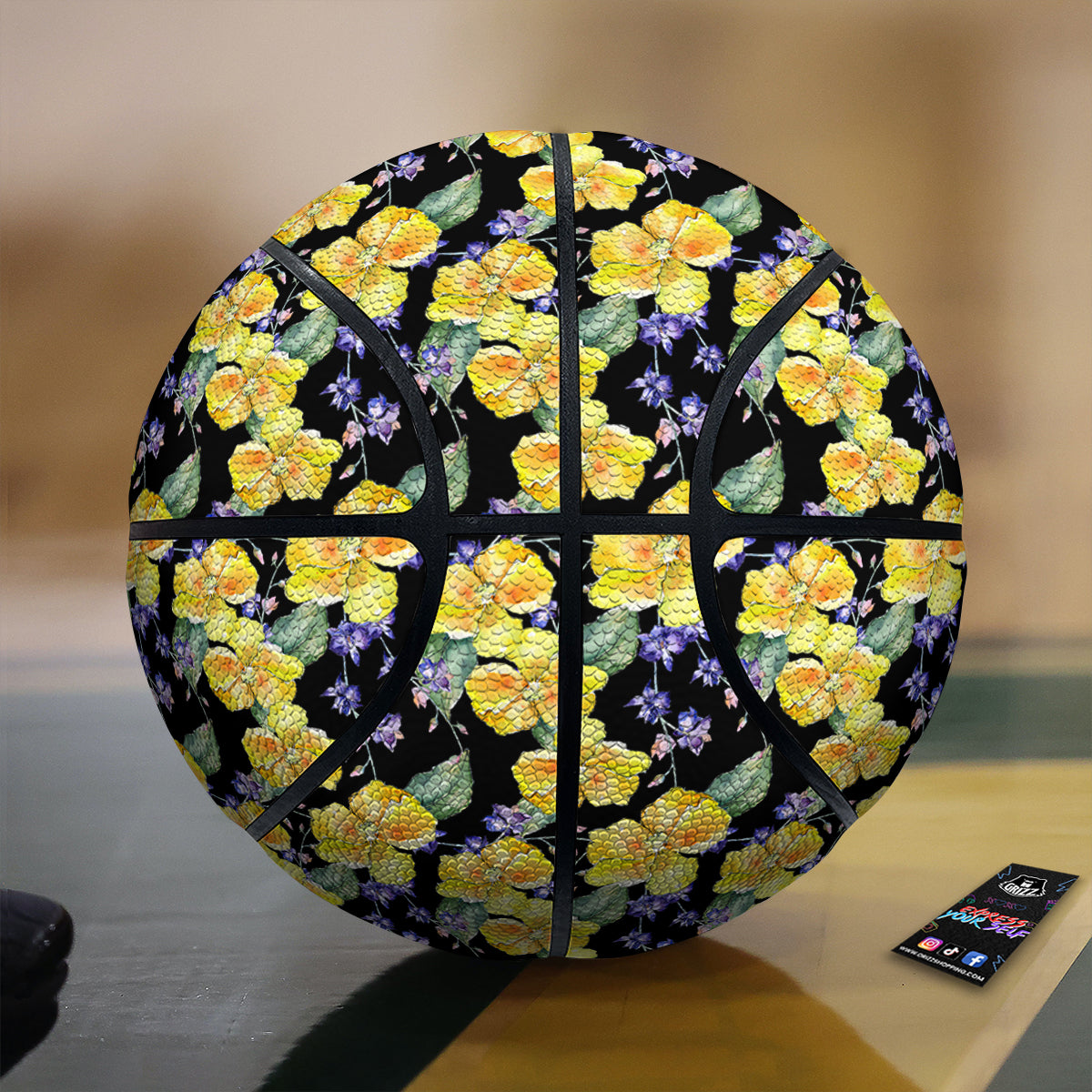 Cattleya Watercolor Print Pattern Basketball