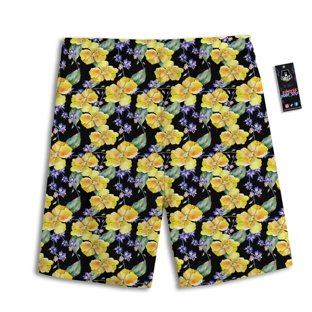 Cattleya Watercolor Print Pattern Men's Athletic Shorts
