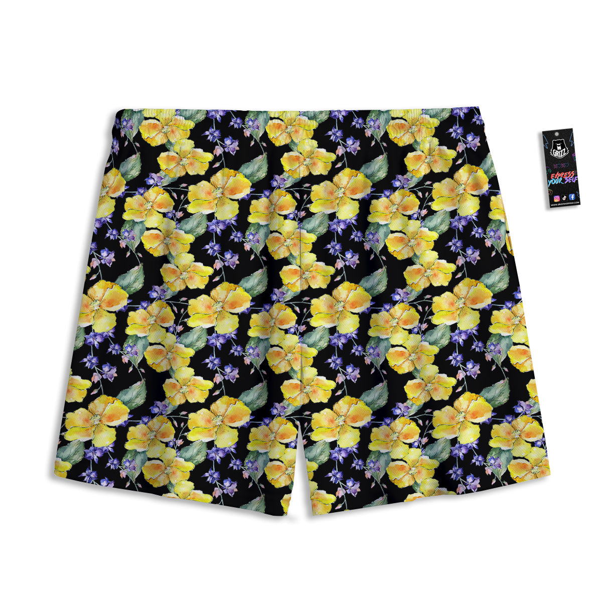 Cattleya Watercolor Print Pattern Mesh Shorts