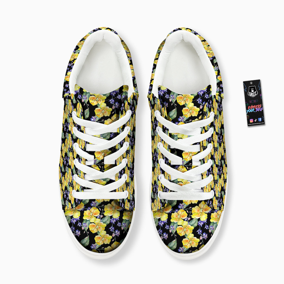 Cattleya Watercolor Print Pattern Platform Shoes-grizzshop