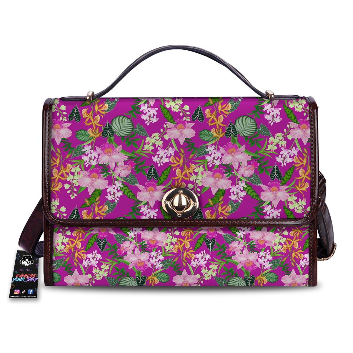 Cattleya Tropical Print Pattern Women's Satchel Bag