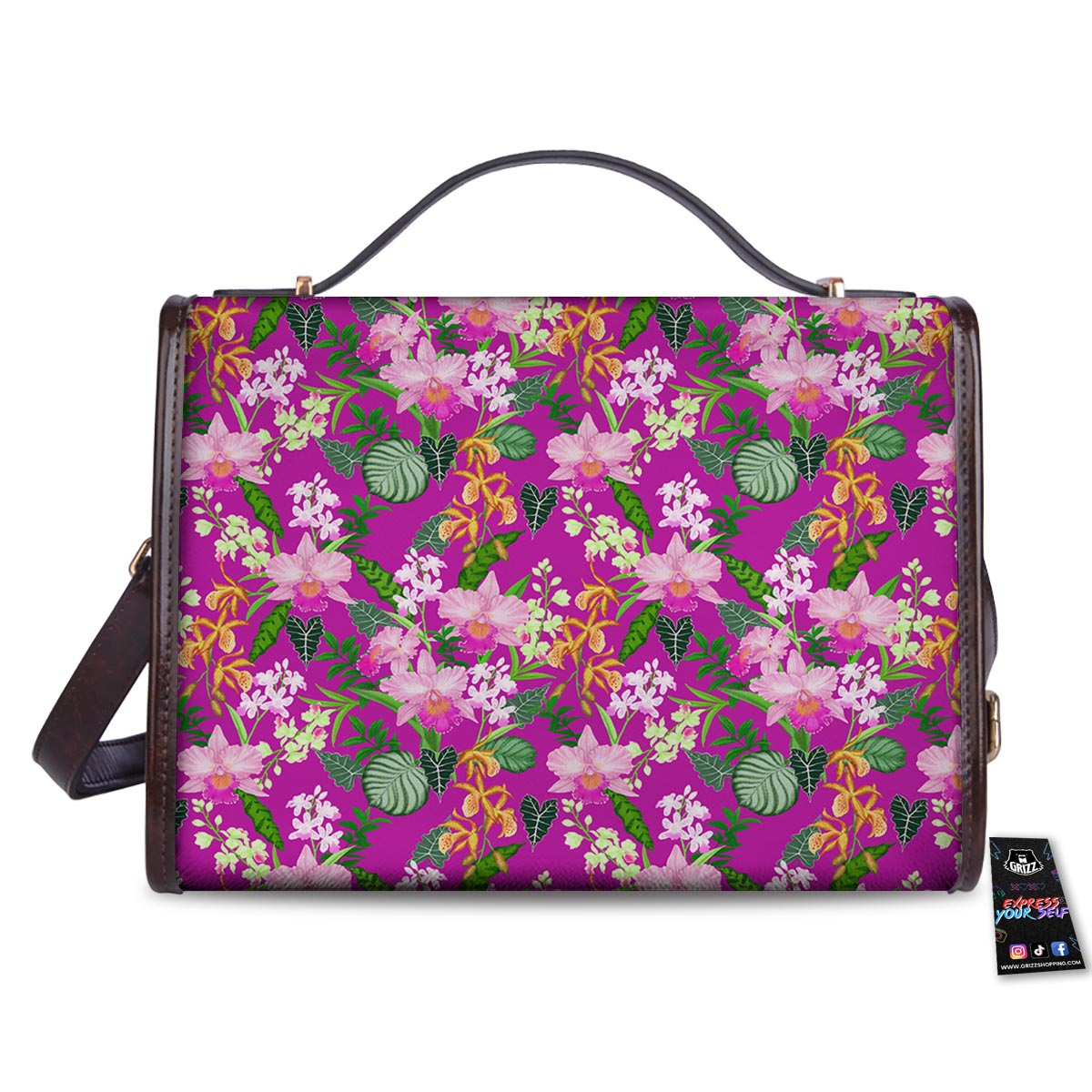 Cattleya Tropical Print Pattern Women's Satchel Bag
