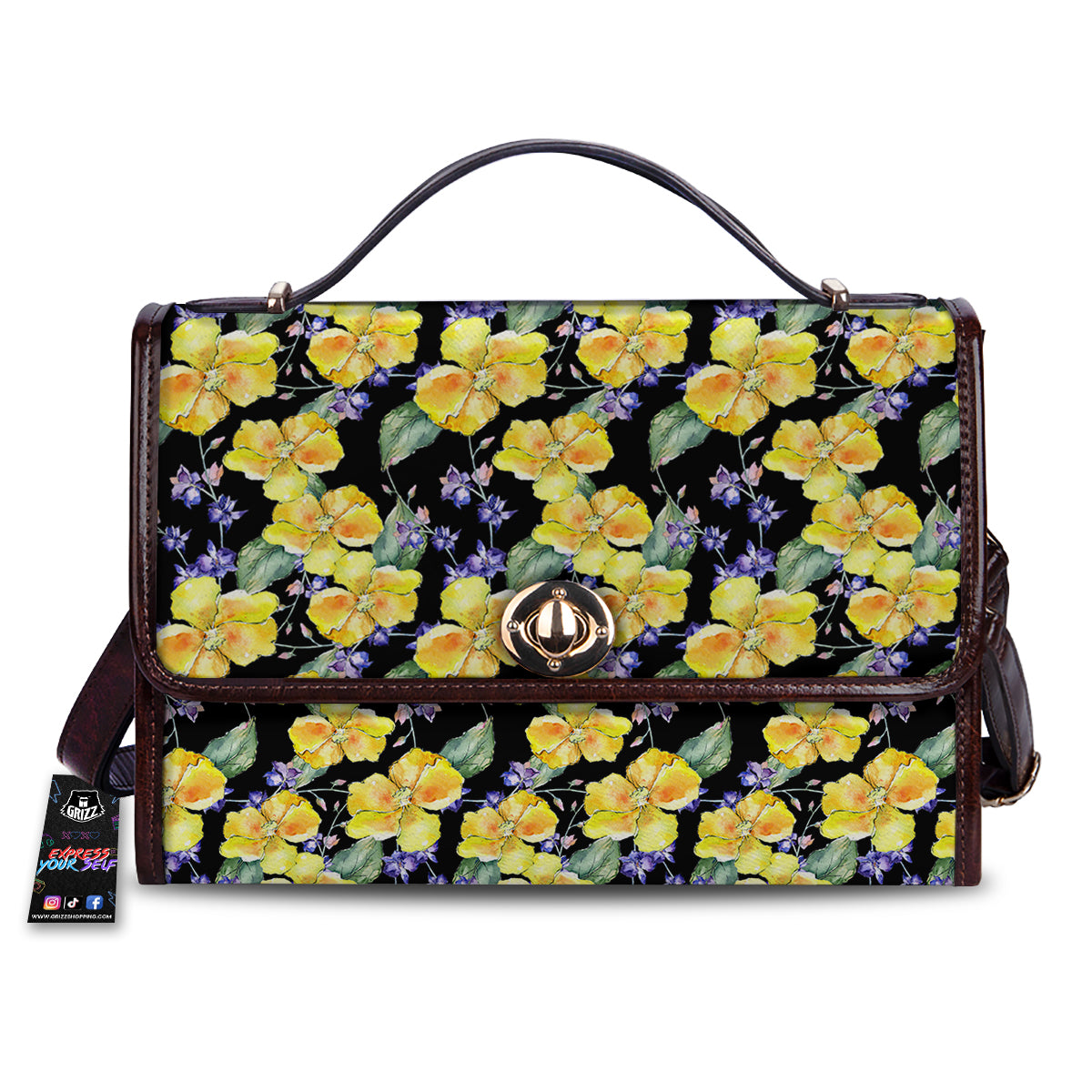 Cattleya Watercolor Print Pattern Women's Satchel Bag