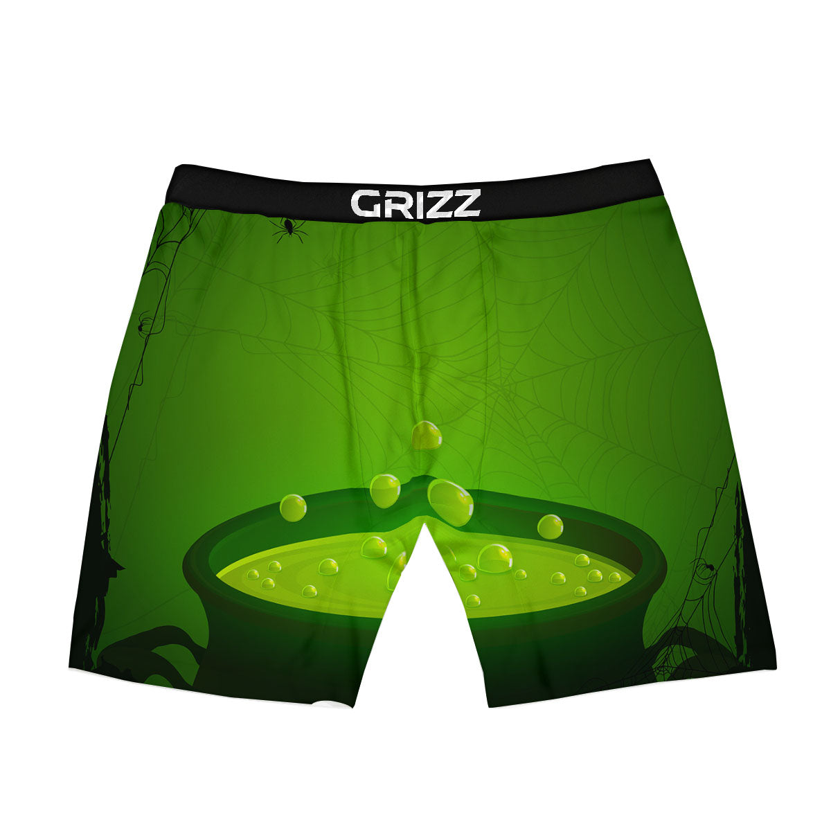 Cauldron And Witch Halloween Print Boxer Briefs-grizzshop