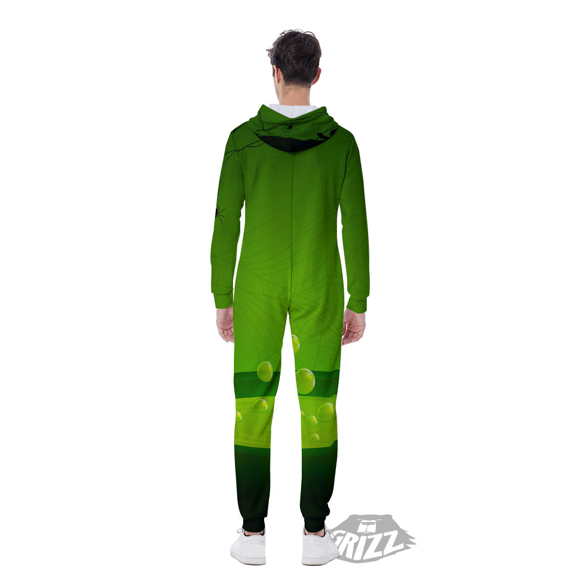 Cauldron And Witch Halloween Print Men's Jumpsuit-grizzshop