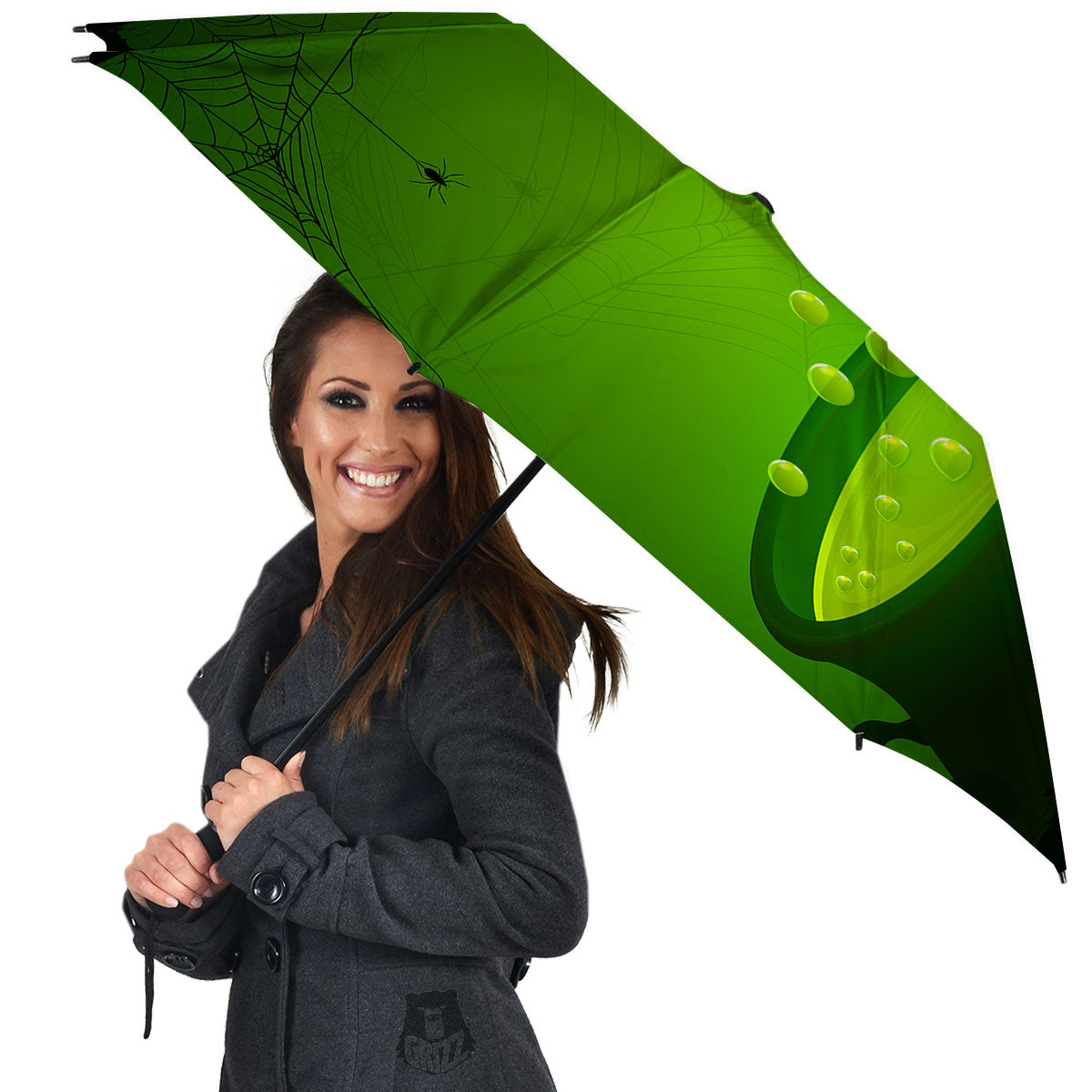 Cauldron And Witch Halloween Print Umbrella-grizzshop