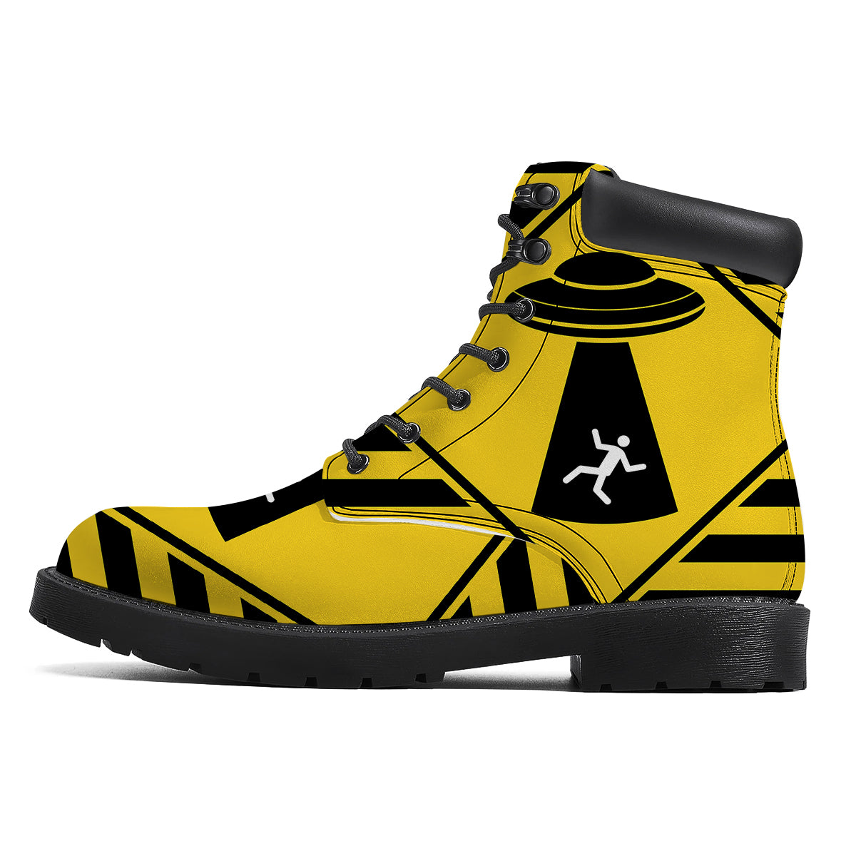 Caution Alien Abduction Warning Sign Print Boots-grizzshop