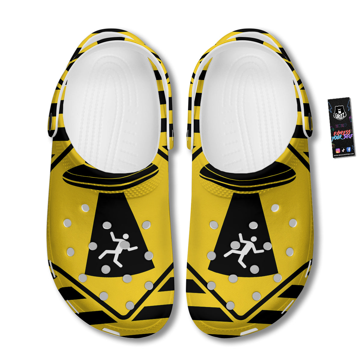 Caution Alien Abduction Warning Sign Print Clog-grizzshop