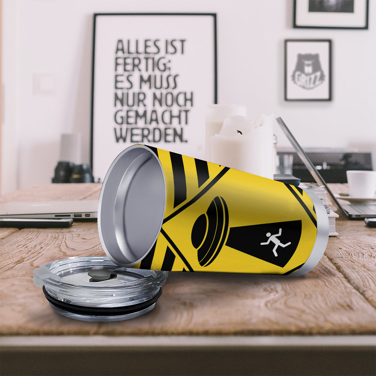 Caution Alien Abduction Warning Sign Print Tumbler-grizzshop