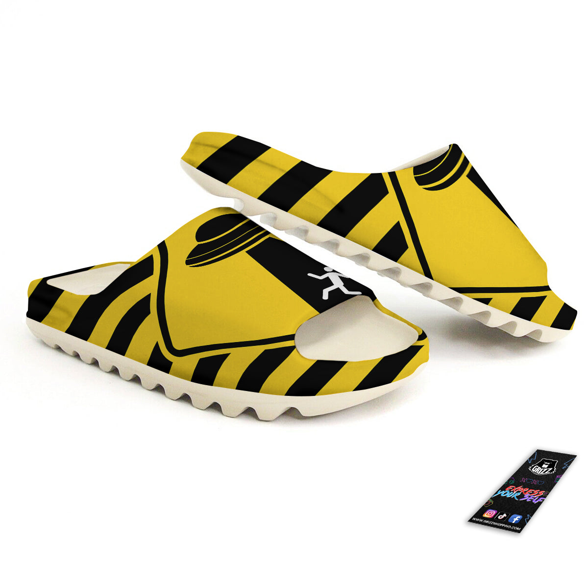 Caution Alien Abduction Warning Sign Print Sandals-grizzshop