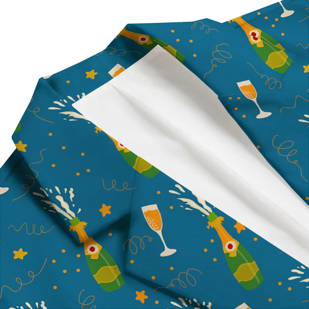 Celebrate Champagne Print Pattern Men's Blazer-grizzshop
