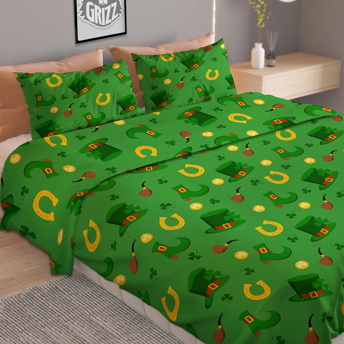 Bull Terrier Pink Print Pattern Duvet Cover Bedding Set