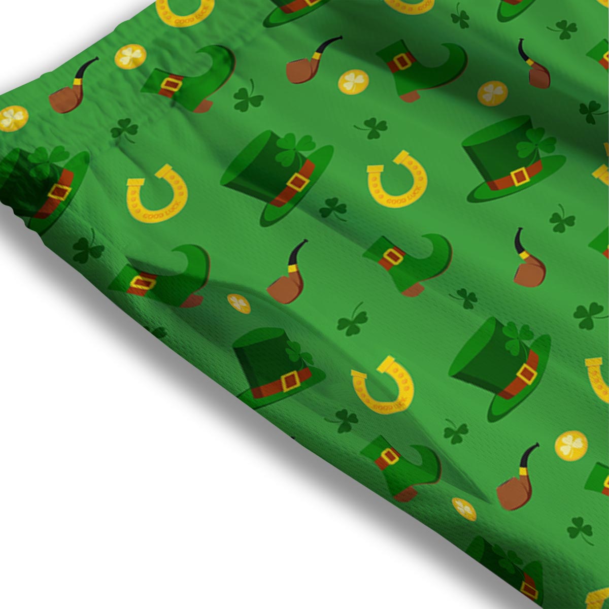 Celebration Saint Patrick's Day Print Pattern Mesh Shorts