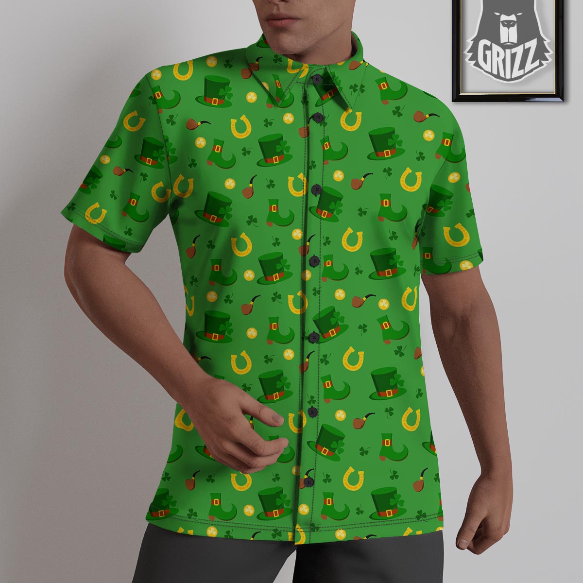 Celebration Saint Patrick's Day Print Pattern Untucked Shirts-grizzshop
