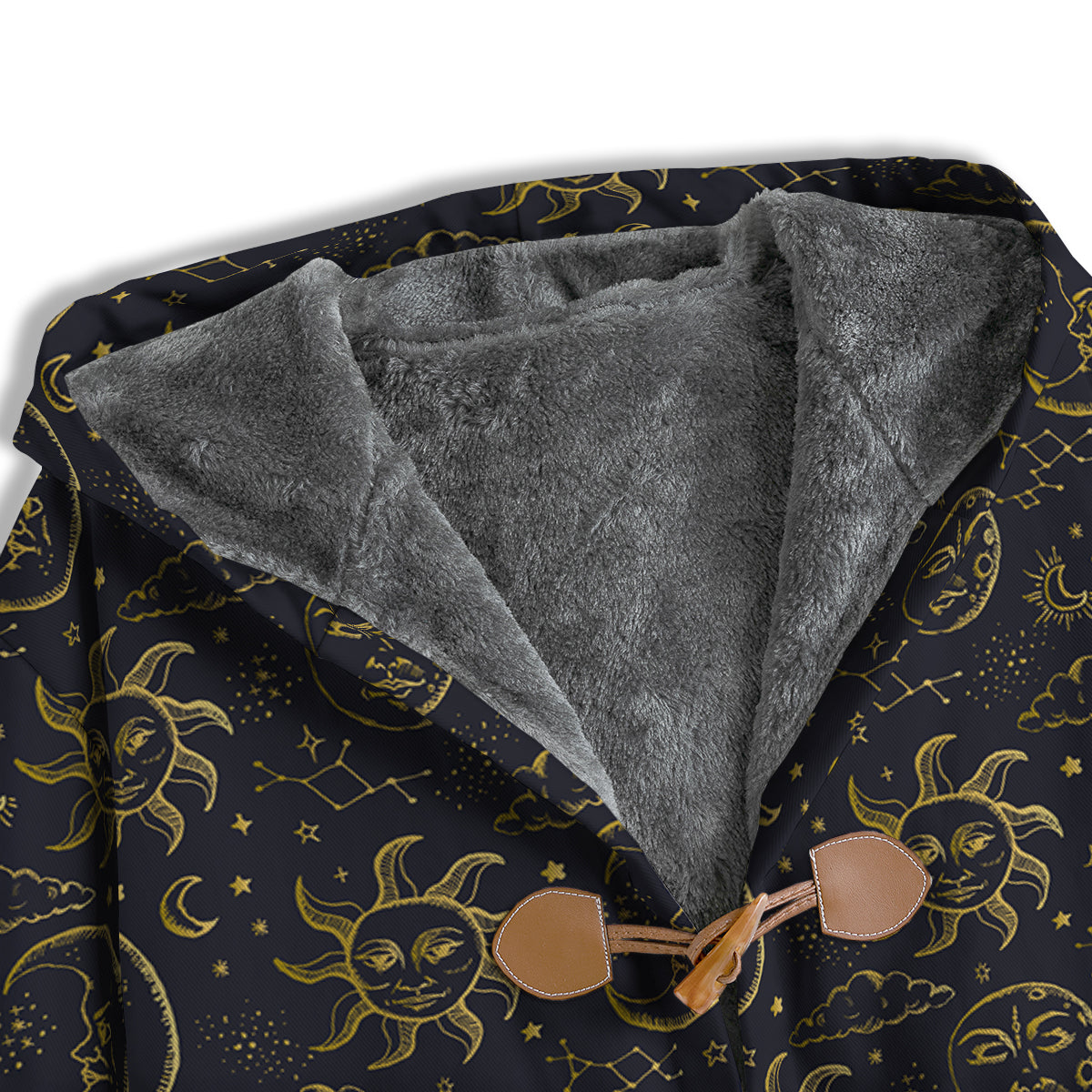 Celestial Gold And Black Print Pattern Men's Windbreaker Jacket-grizzshop