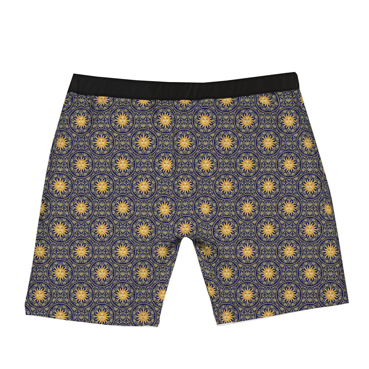 Celestial Gold And Blue Print Pattern Boxer Briefs-grizzshop