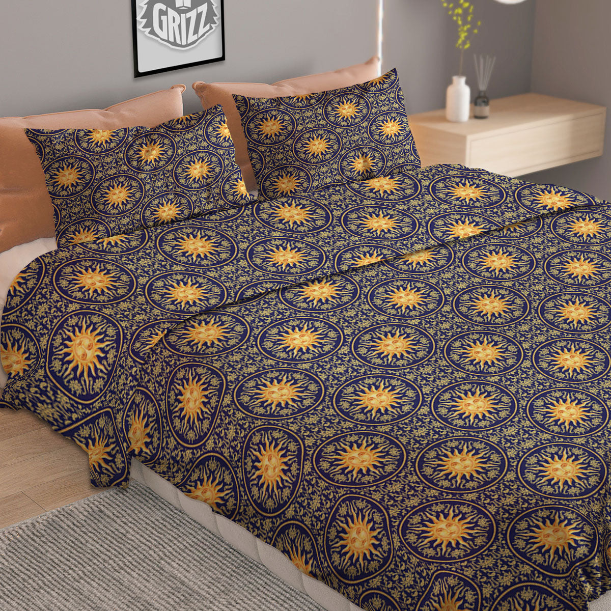 Cow Doodle Print Pattern Duvet Cover Bedding Set