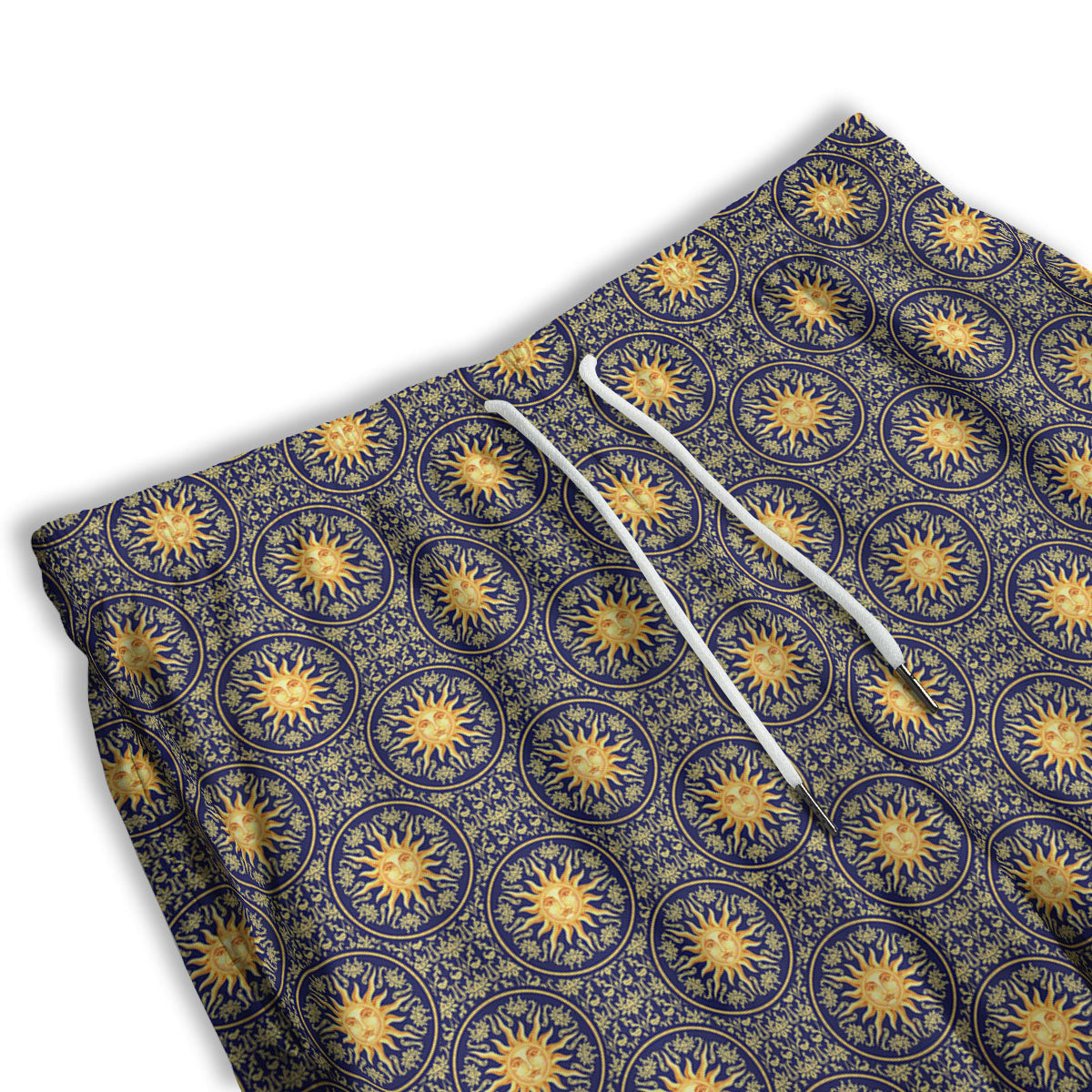 Celestial Gold And Blue Print Pattern Men's Athletic Shorts