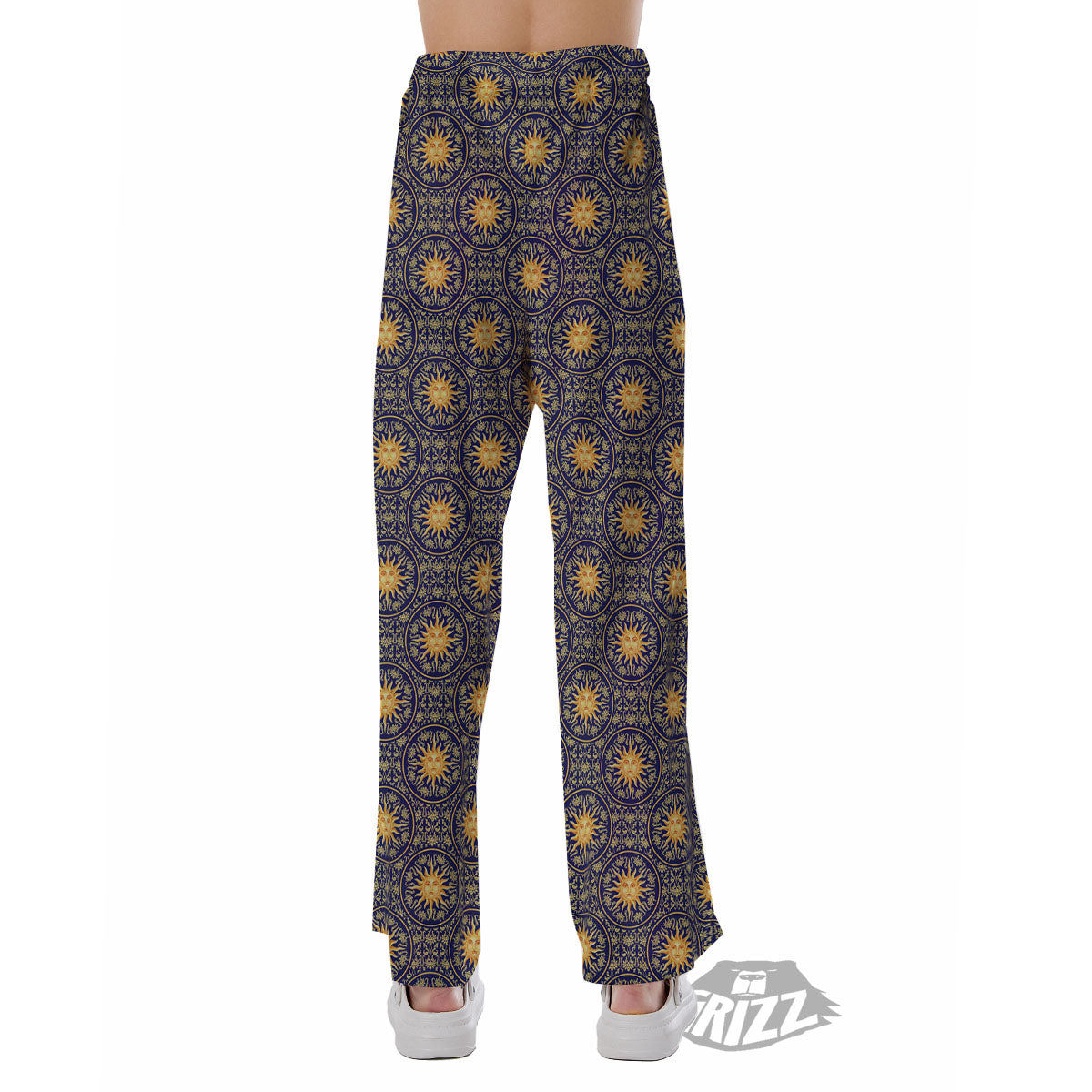 Celestial Gold And Blue Print Pattern Pajama Pants-grizzshop