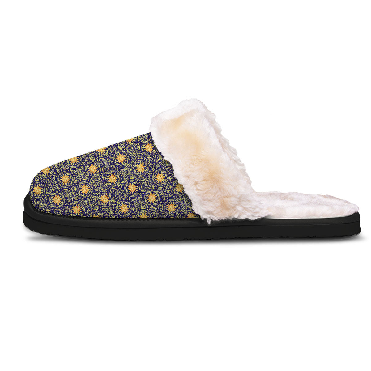 Celestial Gold And Blue Print Pattern Slippers-grizzshop