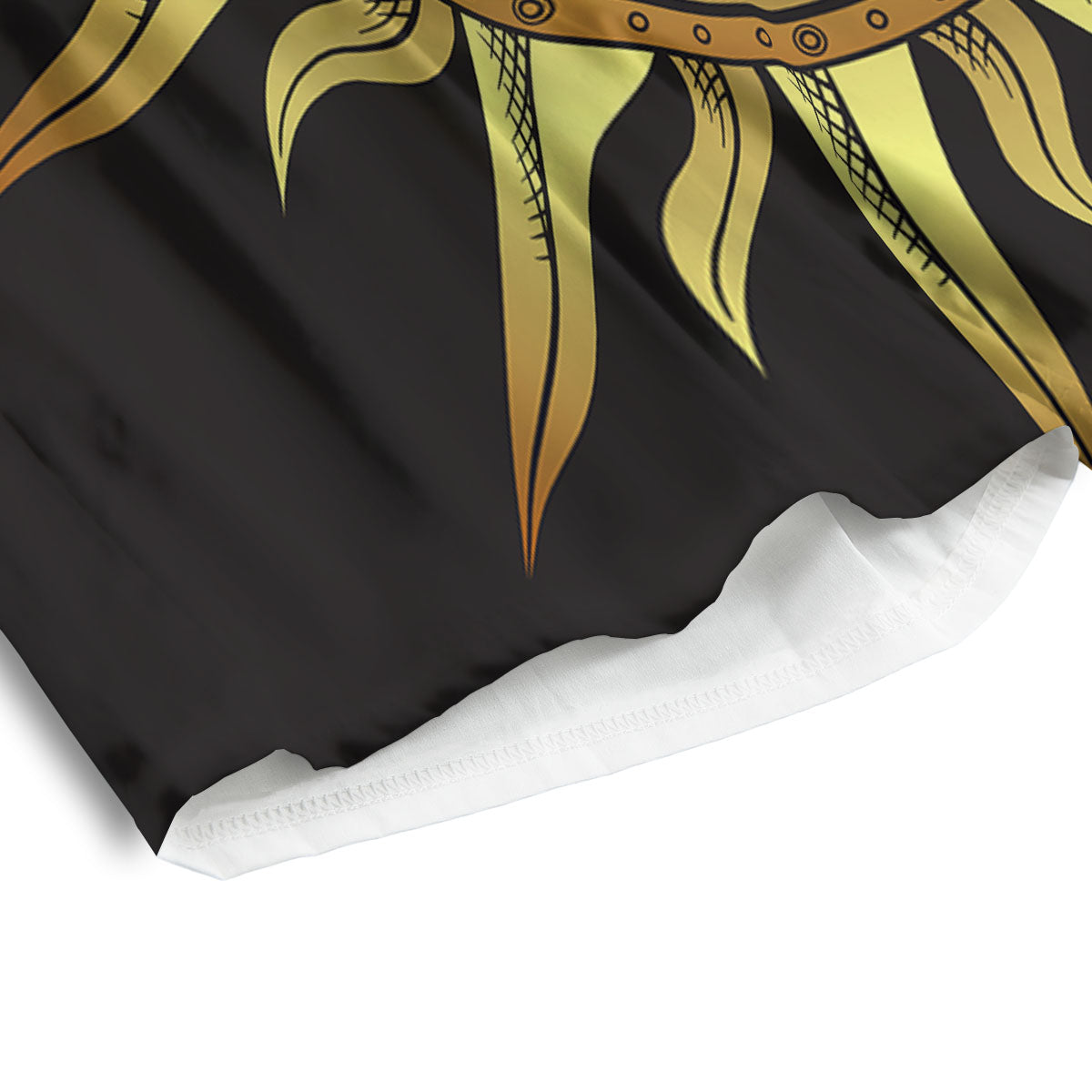 Celestial Sun Gold And Black Print Men's Athletic Shorts