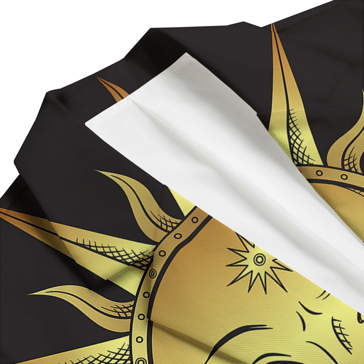 Celestial Sun Gold And Black Print Men's Blazer-grizzshop