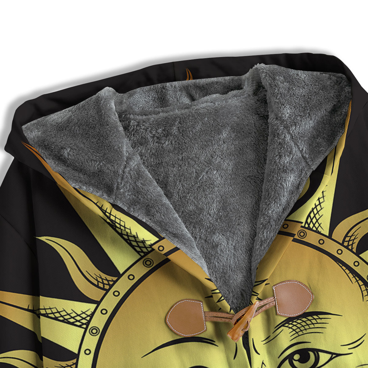 Celestial Sun Gold And Black Print Men's Windbreaker Jacket-grizzshop