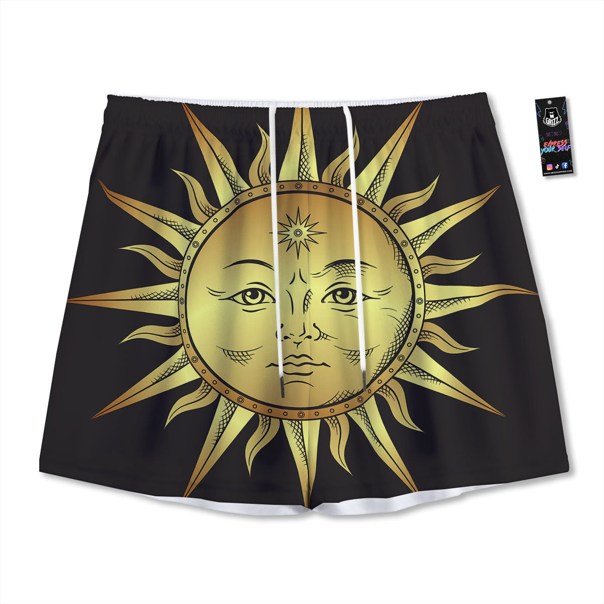 Donut Graffiti Print Pattern Mesh Shorts