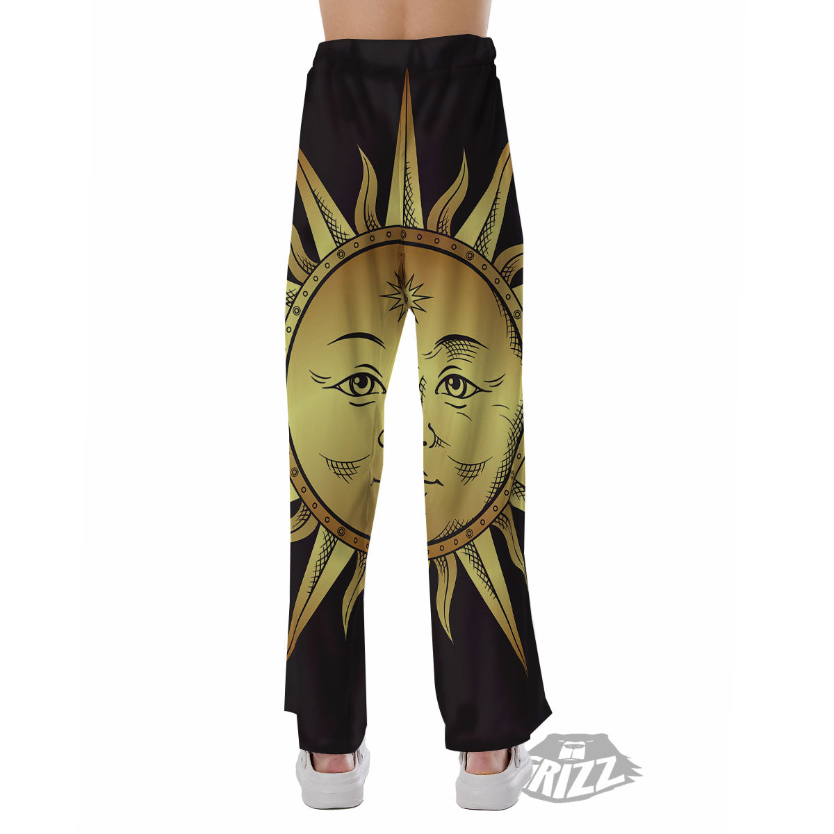 Celestial Sun Gold And Black Print Pajama Pants-grizzshop