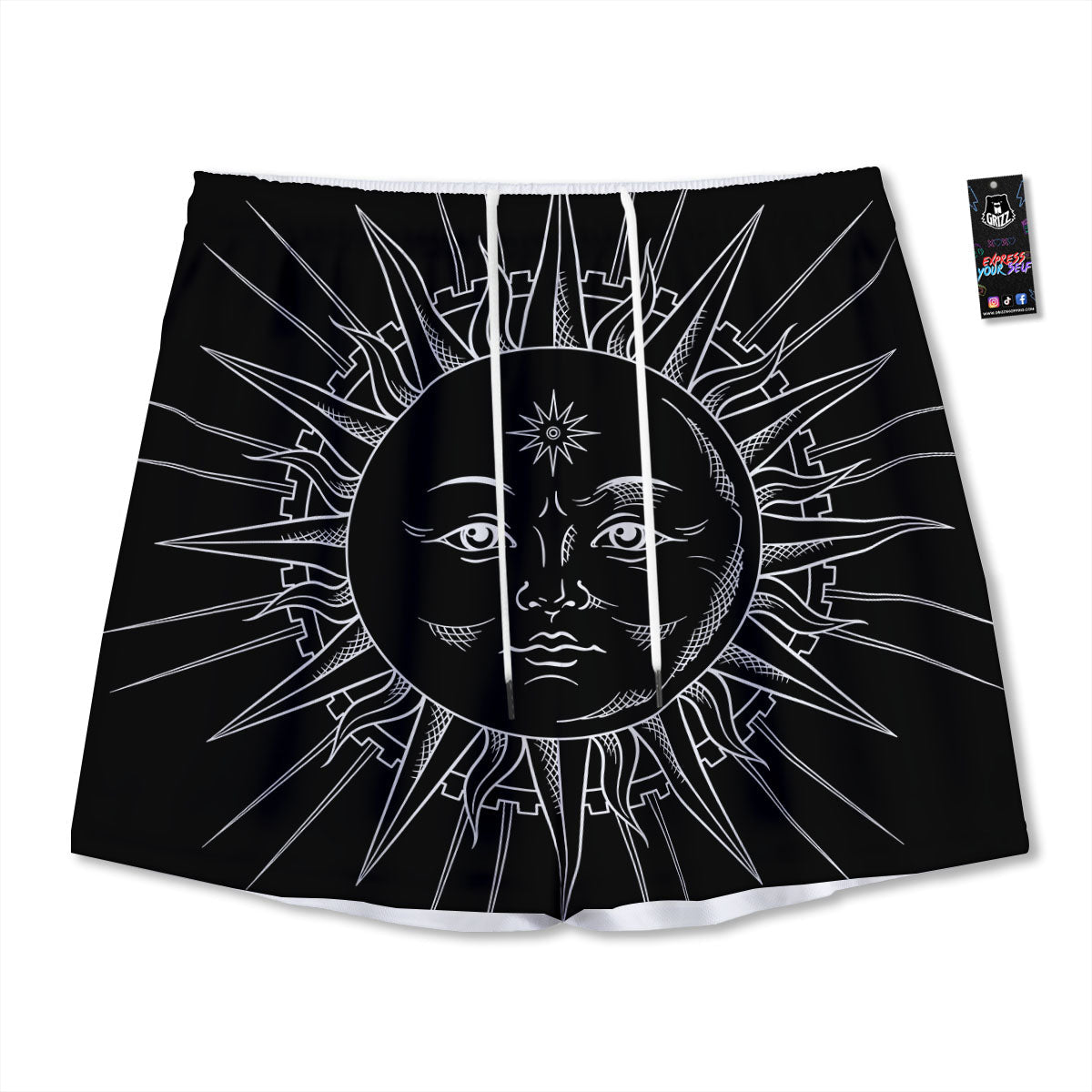 Donut Striped Green Print Pattern Mesh Shorts