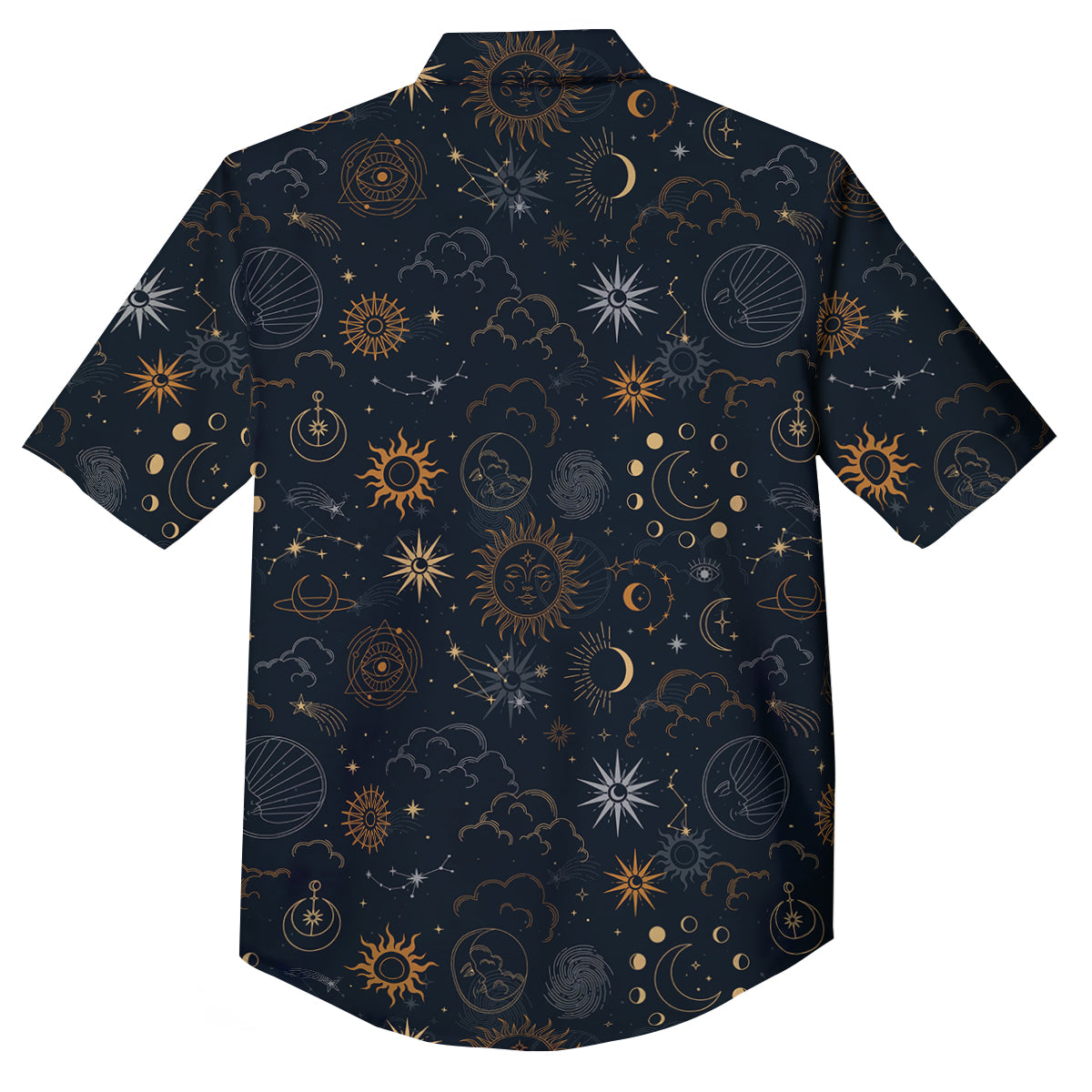 Celestial Vintage Print Pattern Button Up Shirt-grizzshop