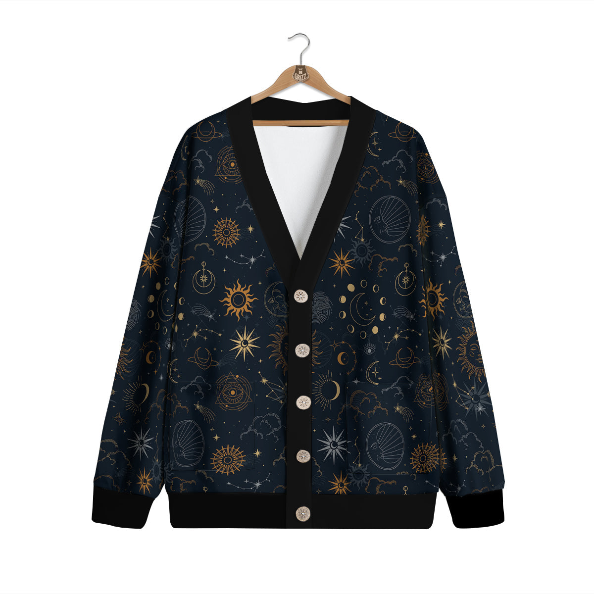 Celestial Vintage Print Pattern Cardigan-grizzshop